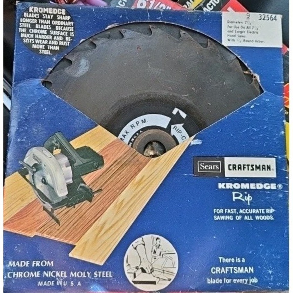 Vintage Craftsman Kromedge 7 1/4" Saw Blade 9 32564